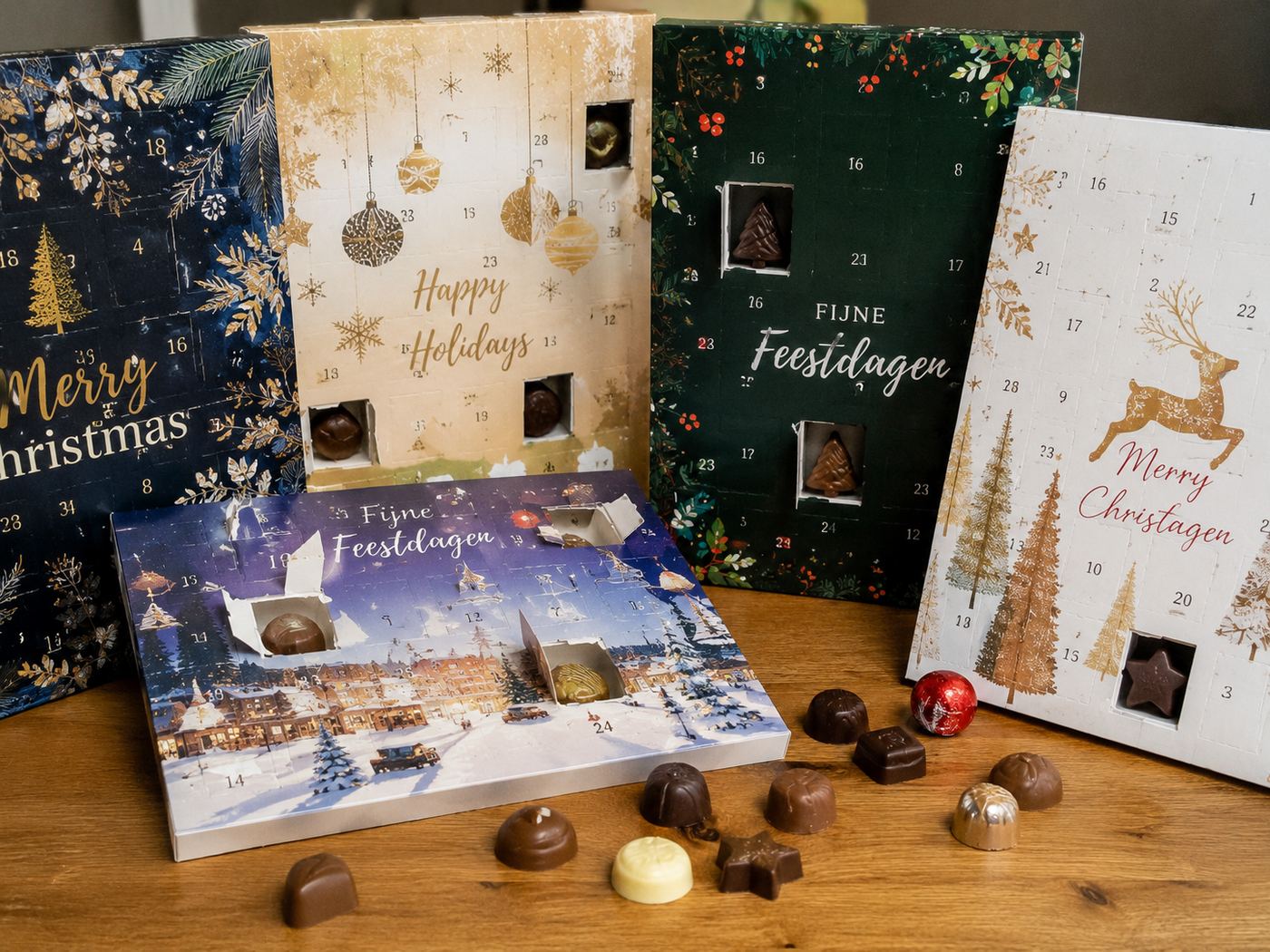 adventskalenders met chocolade