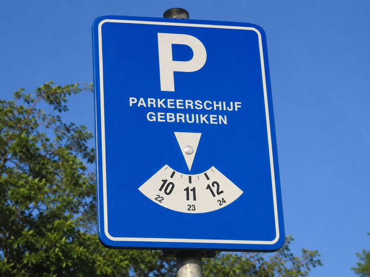 parkeerschijf bord blauw