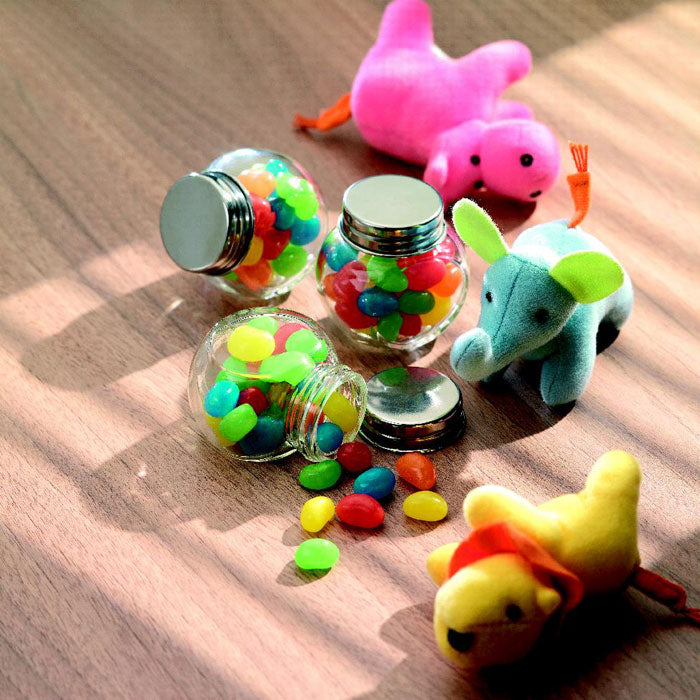 4 potjes met gekleurde jelly beans