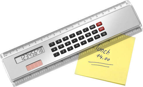 liniaal (20 cm) met ingeb solar calculator.   sample