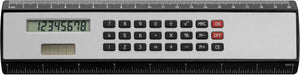 liniaal (20 cm) met ingeb solar calculator. zilver 3 kleuren tp 7116