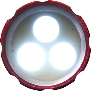 Aluminium zaklamp met 3 LED rood 2 kleuren tp 656
