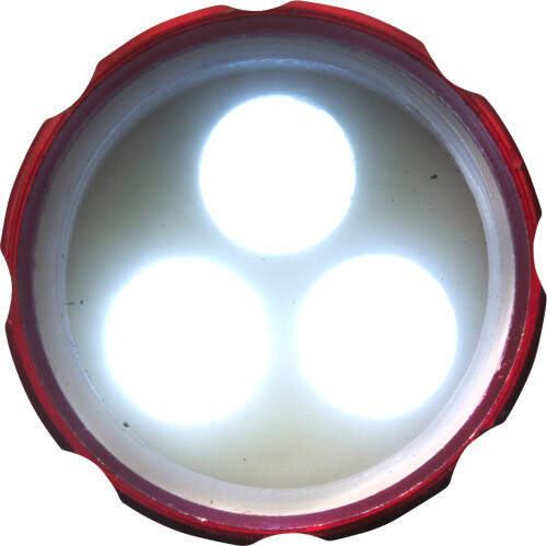 Aluminium zaklamp met 3 LED rood 2 kleuren tp 656