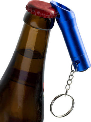 Aluminium zaklamp/flesopener zwart 4 kleuren tp 671