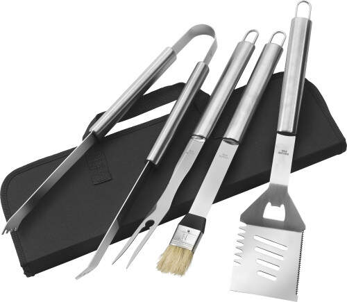 barbeque set 4-delig zwart onbedrukt 1342