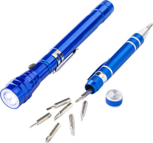 Zaklamp en schroevendraaier set zwart 3 kleuren tp 13545