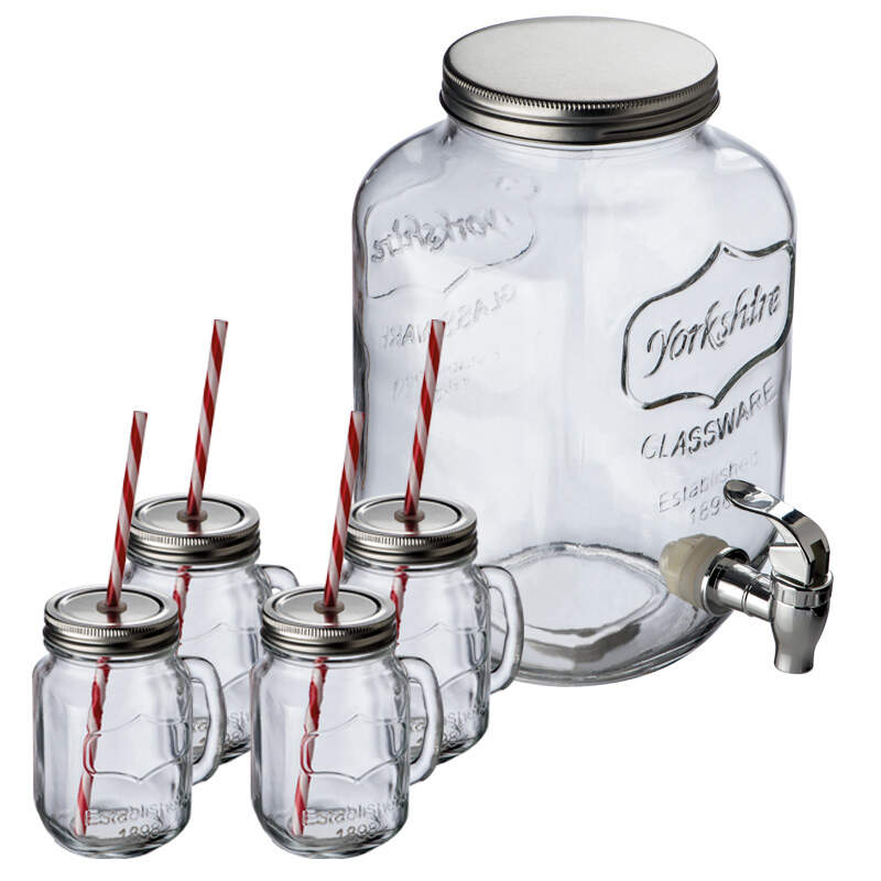 Set drankdispenser & 4 glazen Acapluco bedrukken