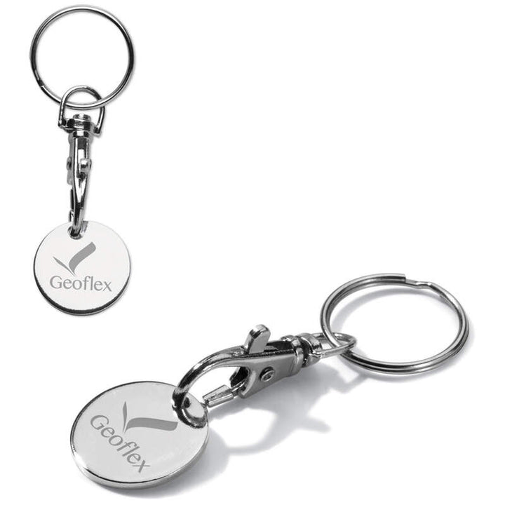 Sleutelhanger Winkelwagenmuntje met logo