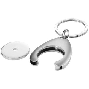 Sleutelhanger met munthouder zilver onbedrukt 11447
