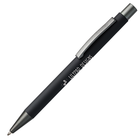 BARBADOS soft touch pen zwart Graveren 1336