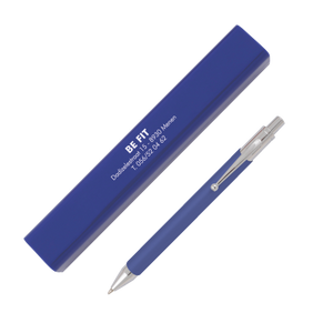 BONAIRE doosje met 1 balpen donkerblauw 2 kleuren 1702