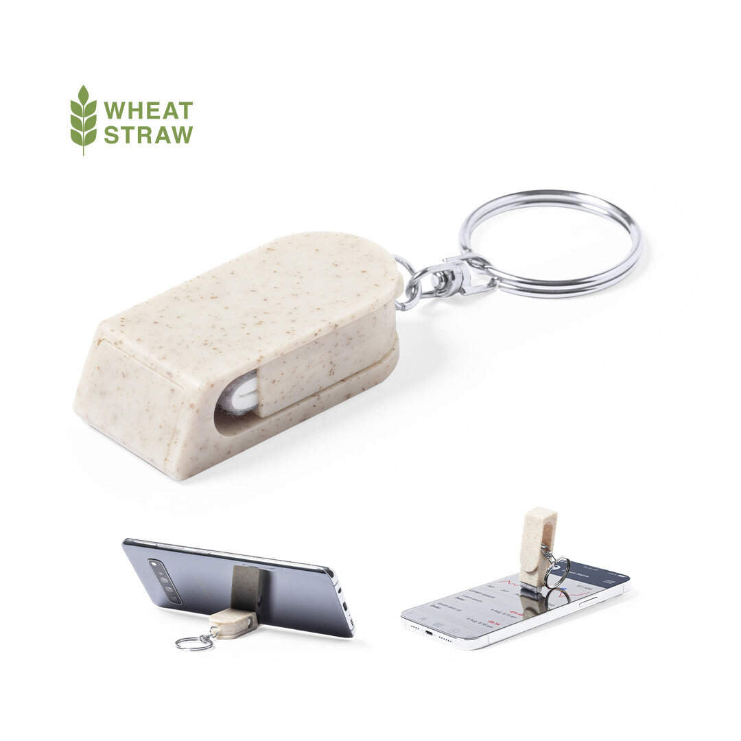 sleutelhanger met schermreiniger beige onbedrukt 11455