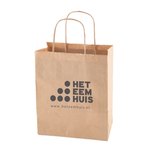 Papieren tas met hengsel wit 2 kleuren 9056