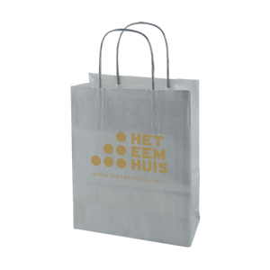 Papieren tas gekleurd S lichtgroen 2 kleuren 9023