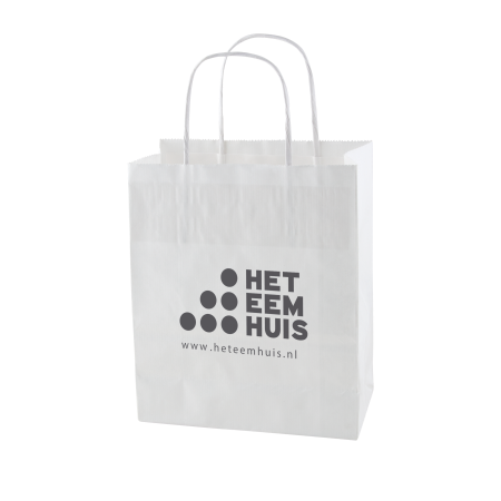 Papieren tas wit en bruin 220x310x100 mm sample