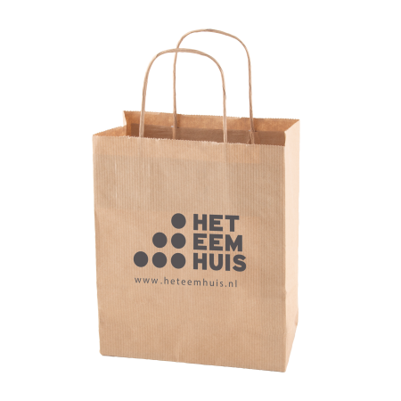 Papieren tas wit en bruin 220x310x100 mm sample