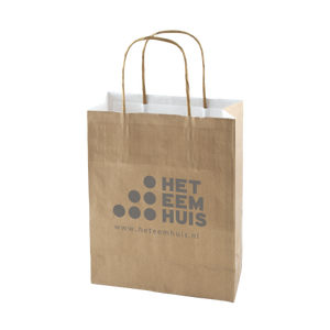 Papieren tas gekleurd M geel 1 kleur 9005