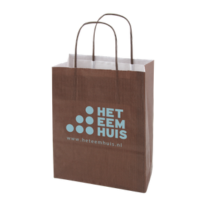 Papieren tas gekleurd M geel 2 kleuren 9006