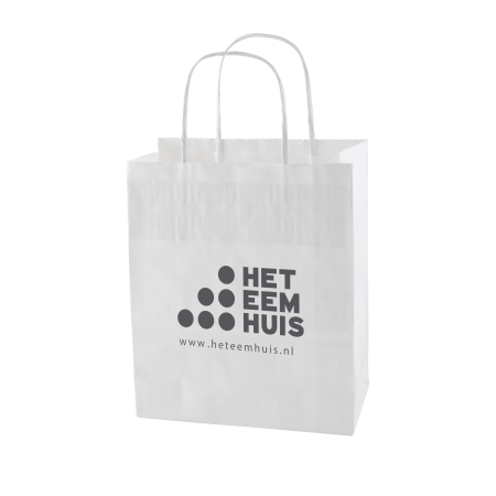 Papieren tas 320x410x120 mm wit en bruin sample