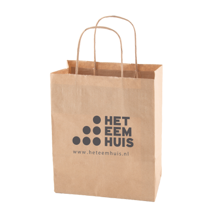 Papieren tas 320x410x120 mm wit en bruin sample