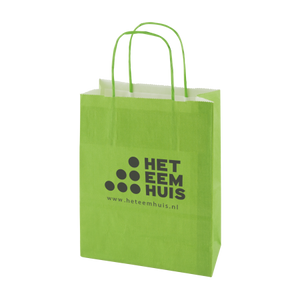 Papieren tas L gekleurd donkergroen 1 kleur 9026