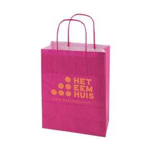 Papieren tas L gekleurd lichtgroen 2 kleuren 9035