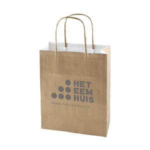 Papieren tas L gekleurd geel 2 kleuren 9030