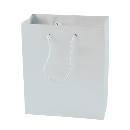 Mat gelamineerde papieren tas 160x190x80 mm zwart en wit  sample