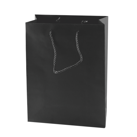 Mat gelamineerde papieren tas 160x190x80 mm zwart en wit  sample