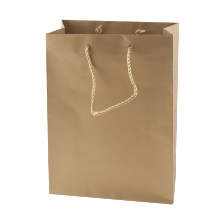 Mat gelamineerde papieren tas 220x290x100 mm zilver en goud  sample