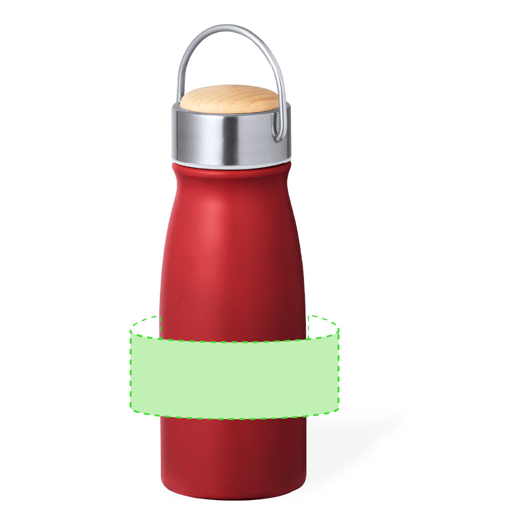 Geïsoleerde fles dubbelwand rood 1 kleur