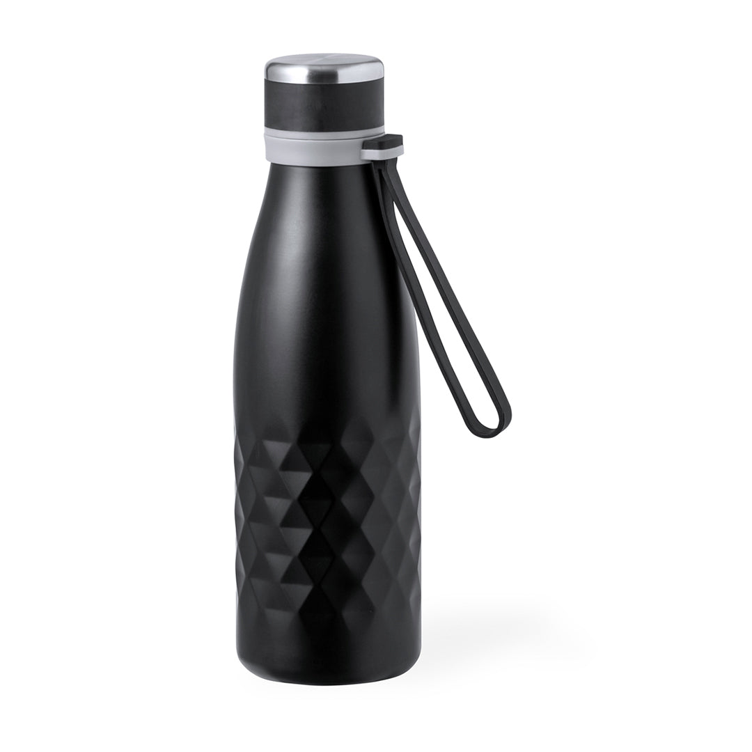 Geïsoleerde fles Hexor zwart onbedrukt