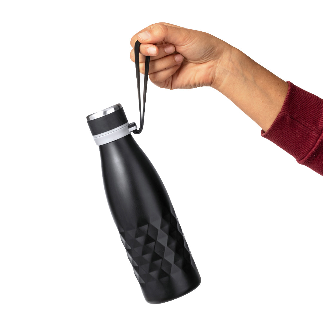 Geïsoleerde fles Hexor zwart 1 kleur