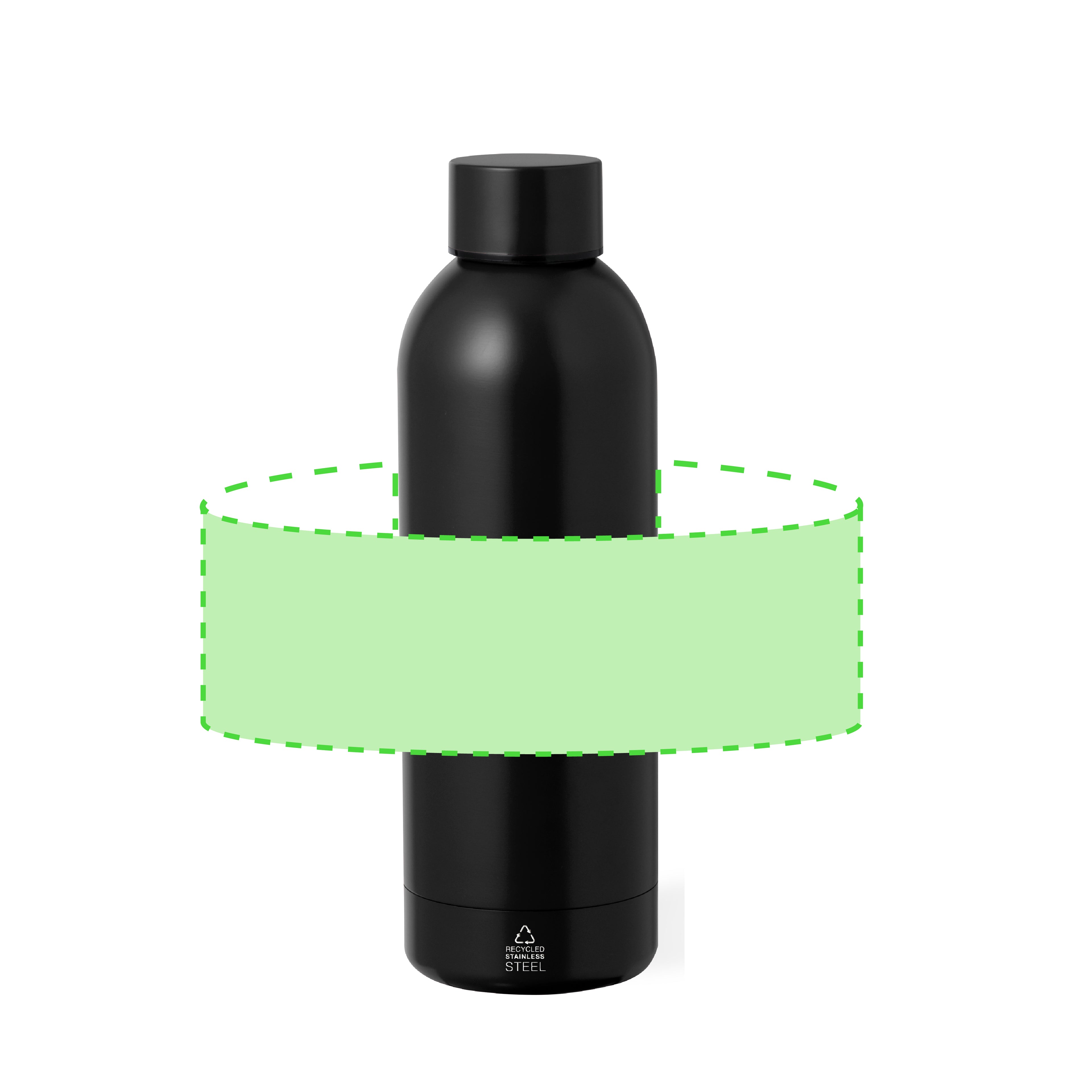Geïsoleerde fles Keono groen 1 kleur