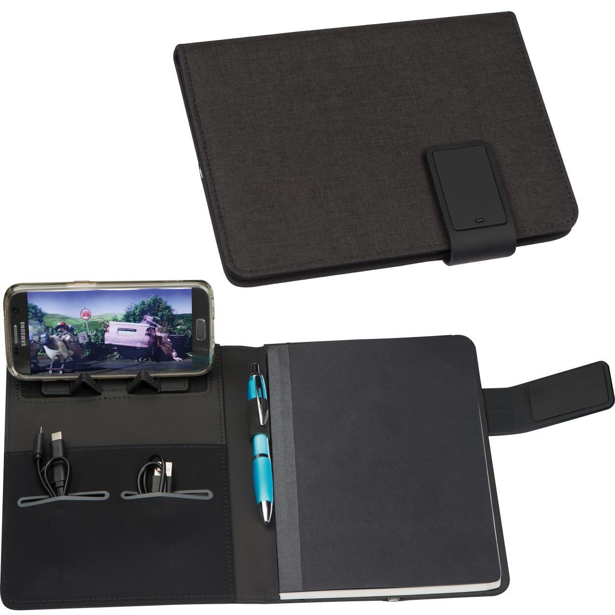 Notitieboek DIN A5 met ge&iuml;ntegreerde powerbank sample