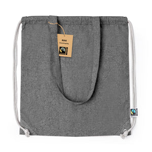 Trekkoordtas Riak Fairtrade naturel 2 kleuren