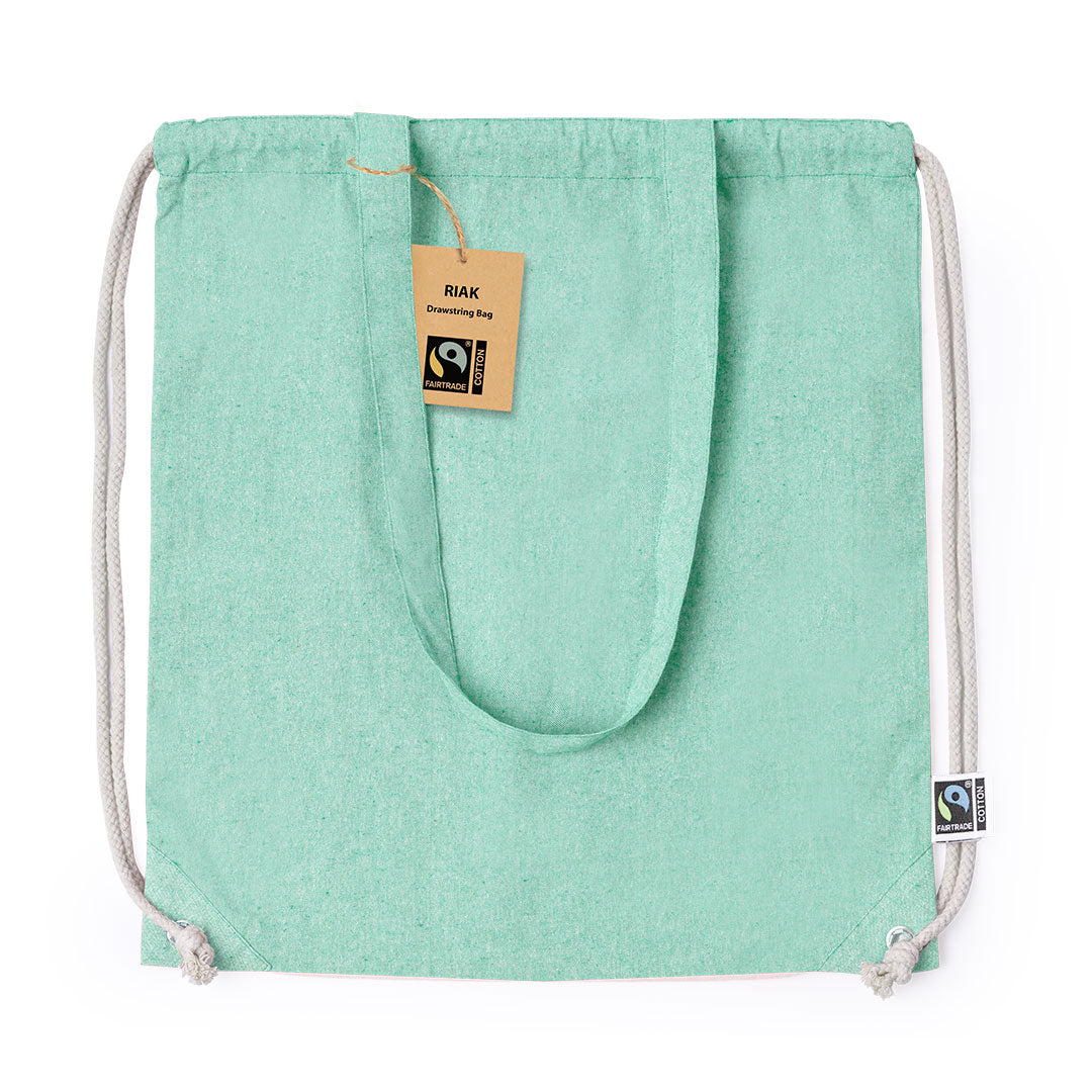 Trekkoordtas Riak Fairtrade naturel 1 kleur