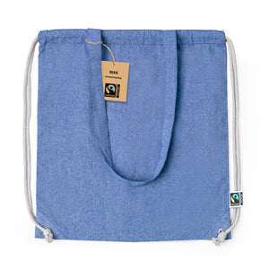 Trekkoordtas Riak Fairtrade blauw onbedrukt