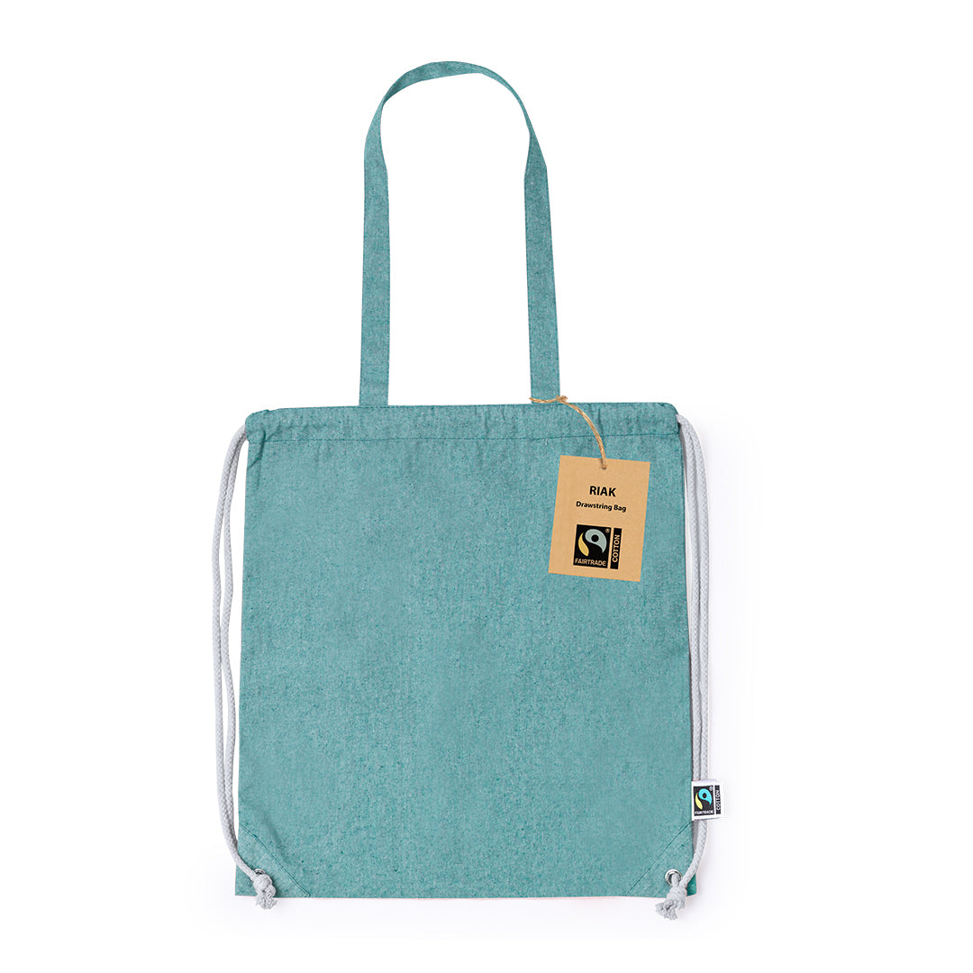 Trekkoordtas Riak Fairtrade zwart 2 kleuren