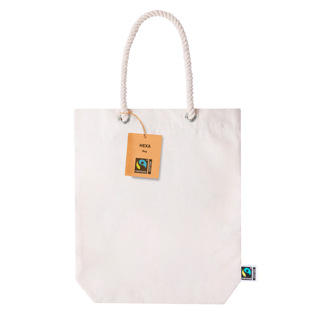 Hexa Fairtrade tas naturel onbedrukt
