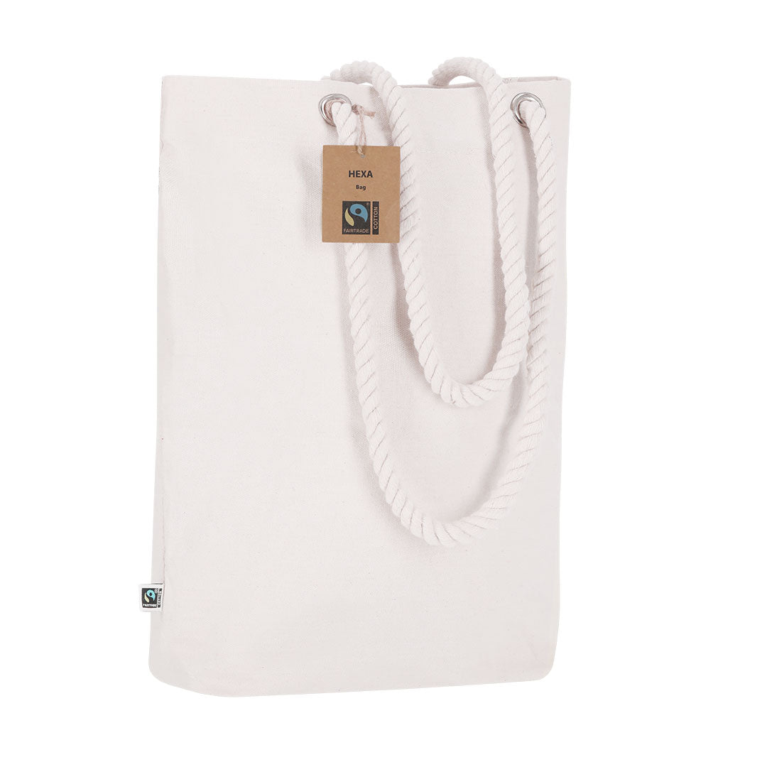 Hexa Fairtrade tas naturel 2 kleuren