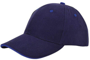 Cap sandwich geborsteld zwart Borduren 2120