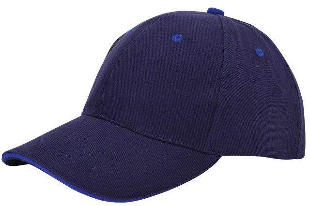 Cap sandwich geborsteld zwart Borduren 2120