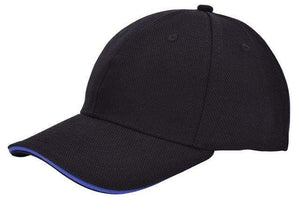 Cap sandwich canvas zwart Borduren 2114