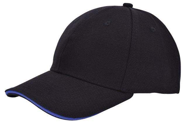 Cap sandwich canvas zwart Borduren 2114