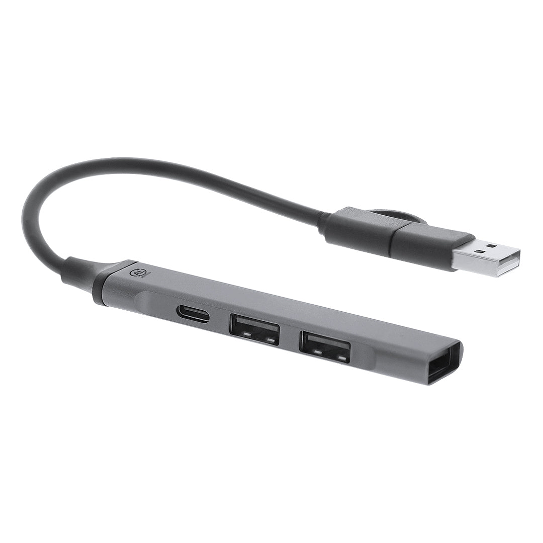 USB-hub Konery zilver Graveren