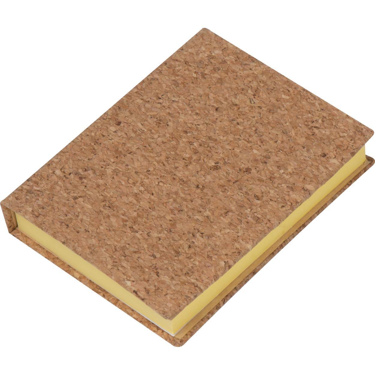 Notitieboekje met memovelletjes en kurkomslag sample