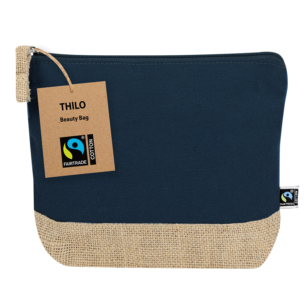 Make-up tas Thilo Fairtrade lichtblauw onbedrukt