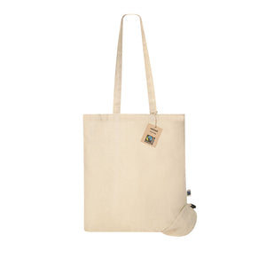 Opvouwbare tas Kieran Fairtrade naturel onbedrukt