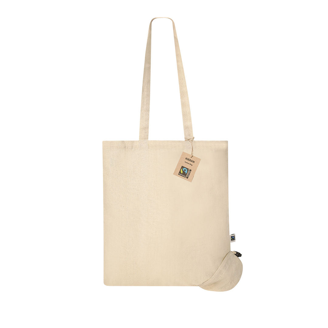 Opvouwbare tas Kieran Fairtrade naturel onbedrukt